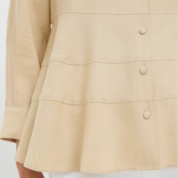 Tuckernuck Pomander Place Ashlen Button Down Blouse Neutral Tan Small (4-6) - Picture 2 of 6